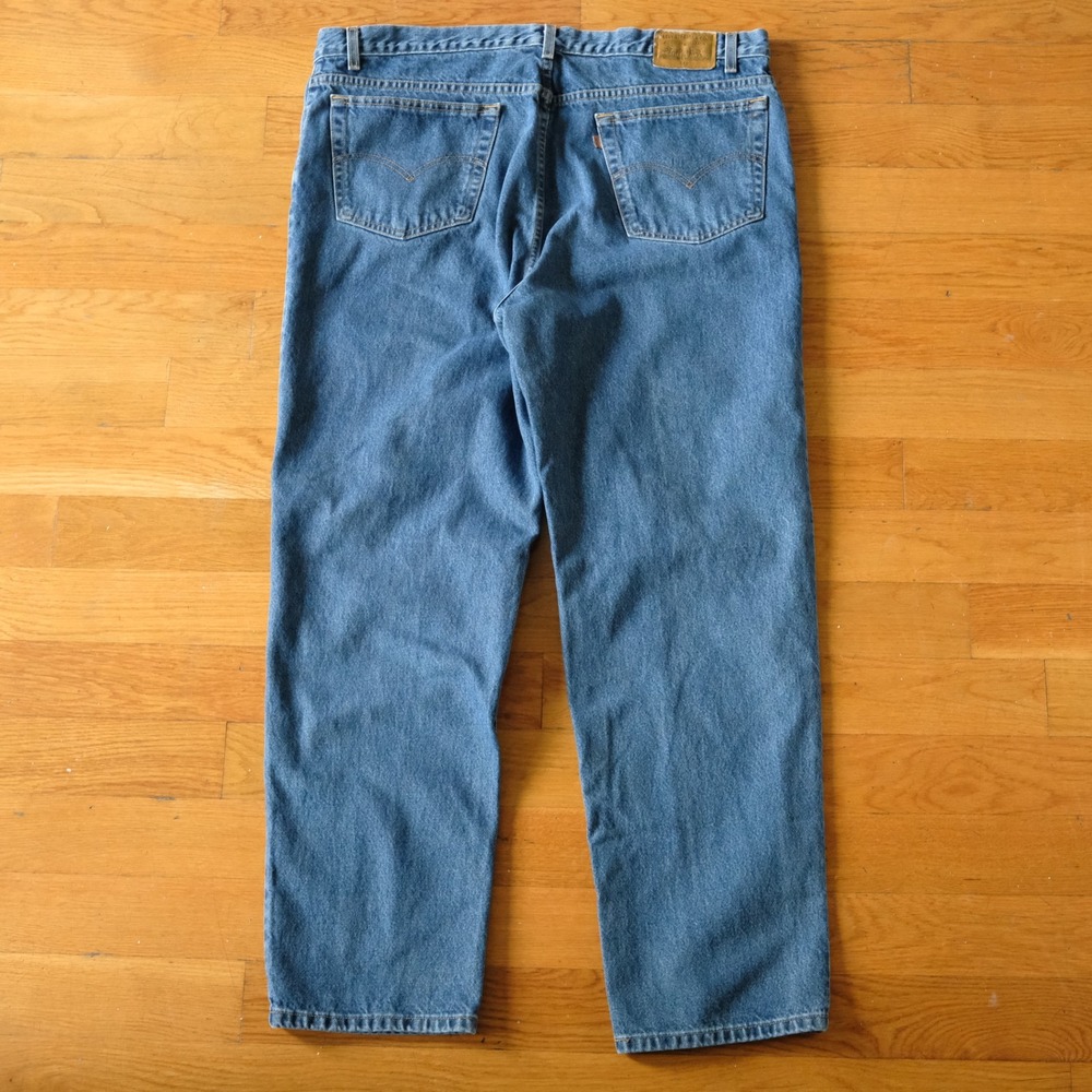 Levi's 540 Jeans Relaxed Straight Leg Blue Denim Zip Fly Mens 42x32 Vintage 90s - Picture 10 of 11
